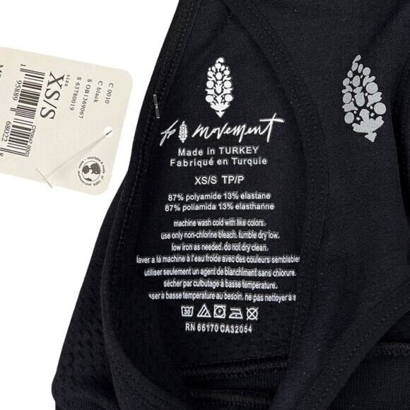 NWT FREE PEOPLE FP Movement Every Single Time Bra Womens Size XS / Small Black - Picture 10 of 10